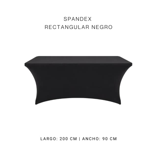 Spandex faldón negro 200 cm x 90 cm