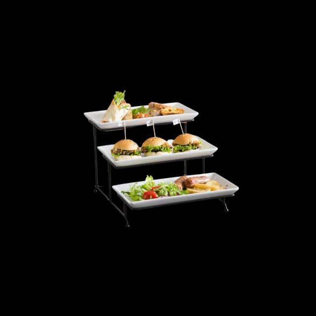 Bandeja rectangular 3 niveles