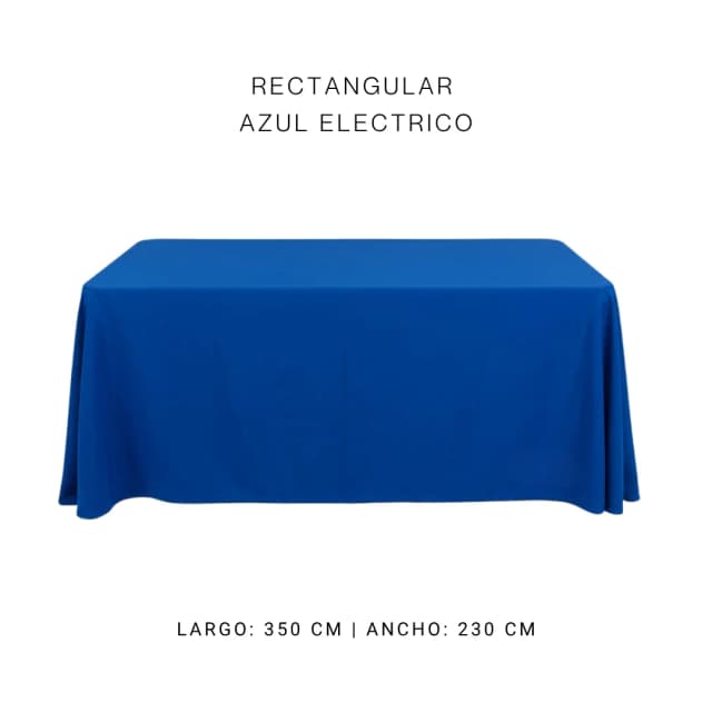 Mantel faldón azul eléctrico
