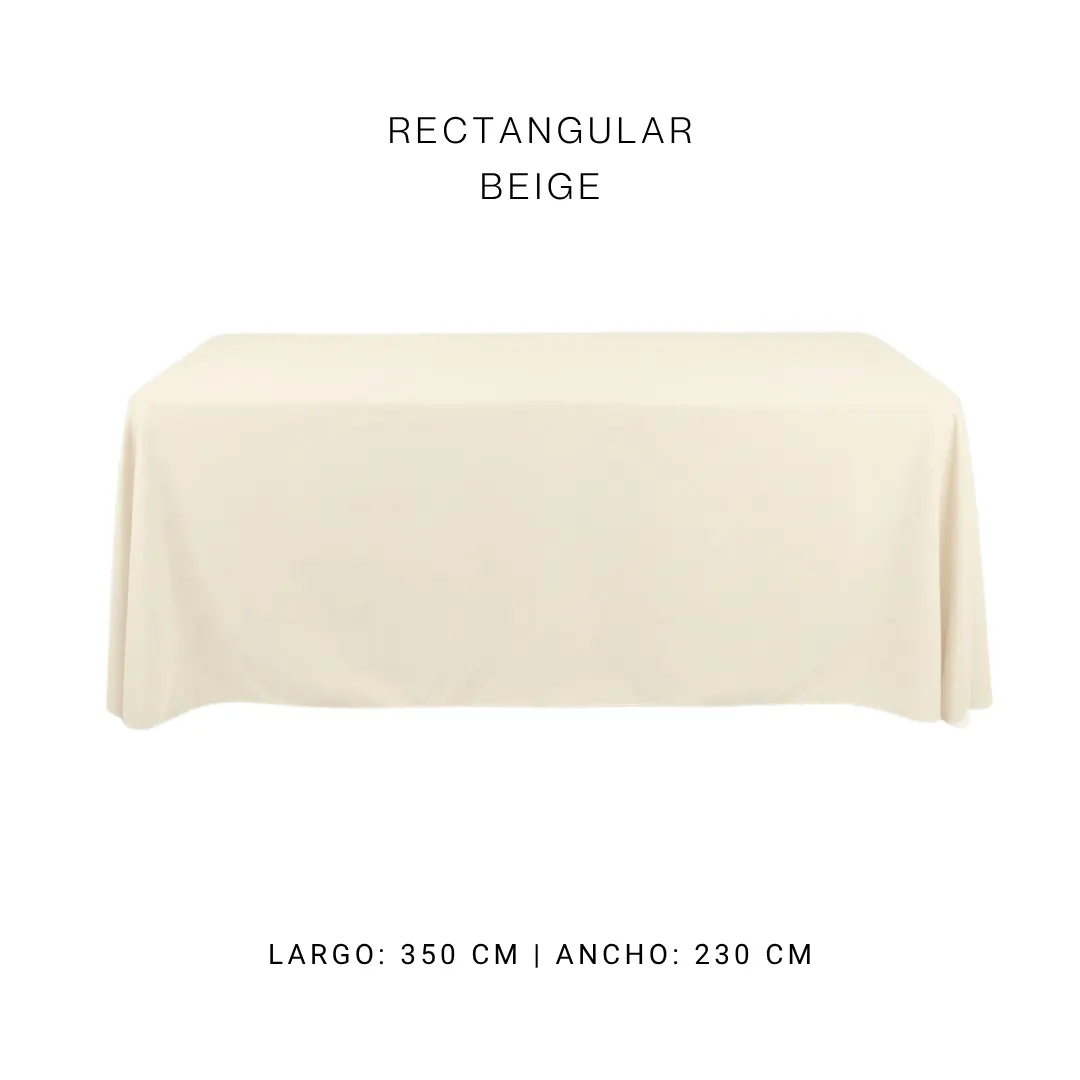 Mantel faldón beige — alquiler en Bogotá