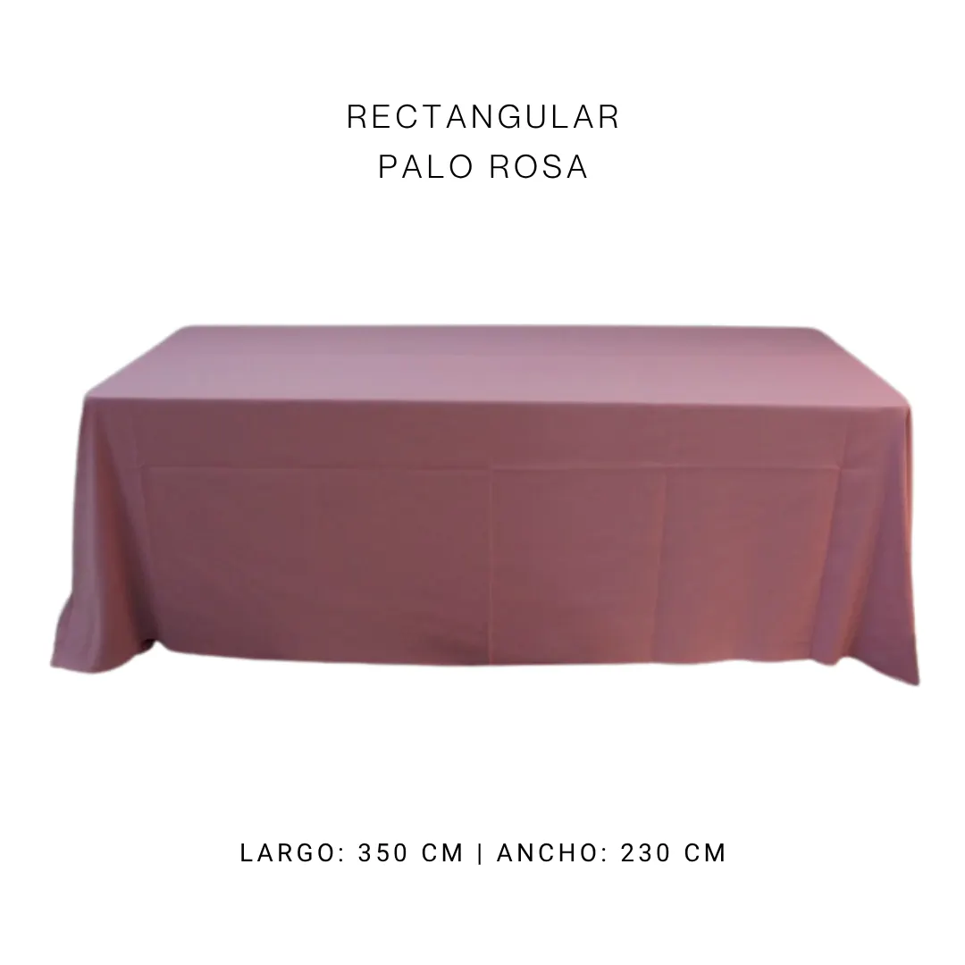 Mantel faldón palo de rosa — alquiler en Bogotá