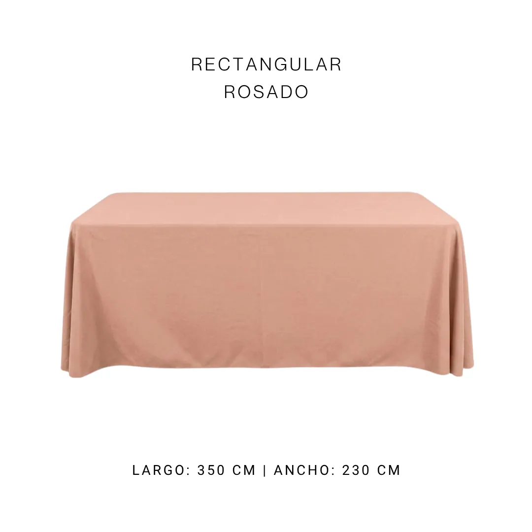 Mantel faldon rosado — alquiler en Bogotá
