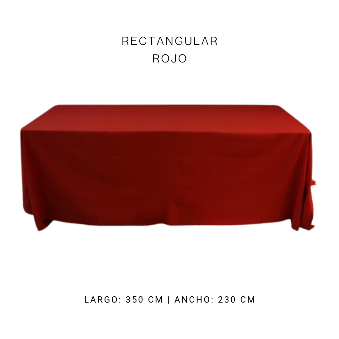 Mantel faldón rojo — alquiler en Bogotá
