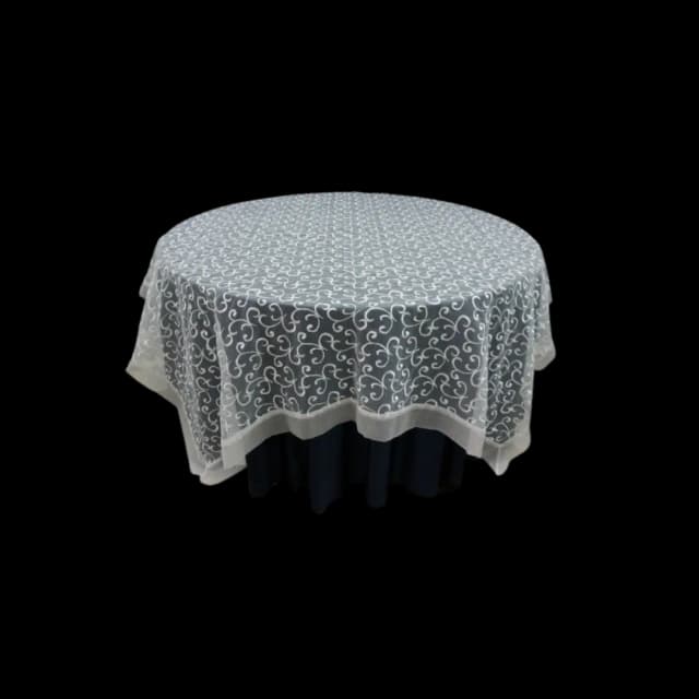 Tapa organza enredadera blanca