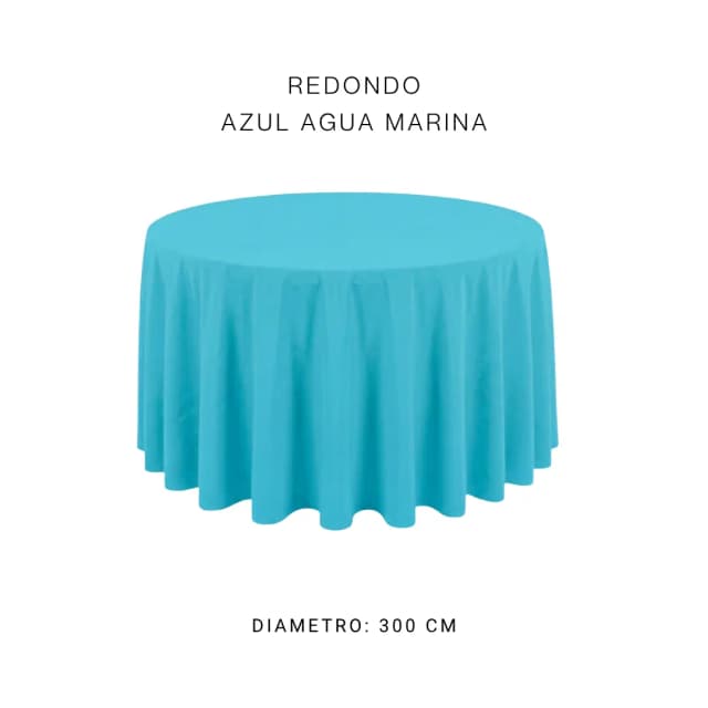 Mantel redondo azul agua marina