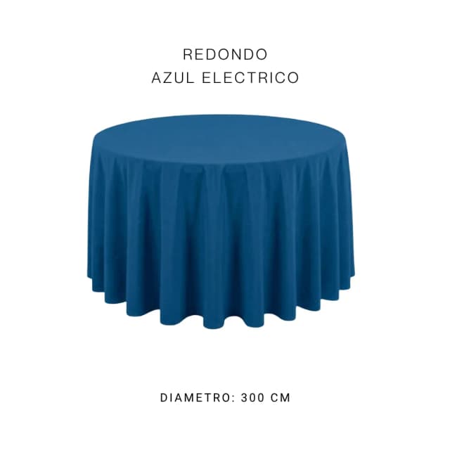 Mantel redondo azul eléctrico