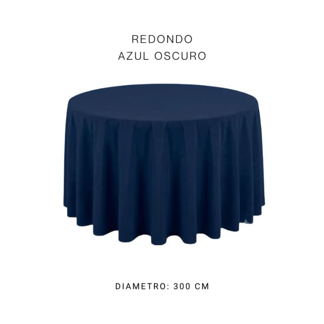 Mantel redondo azul oscuro