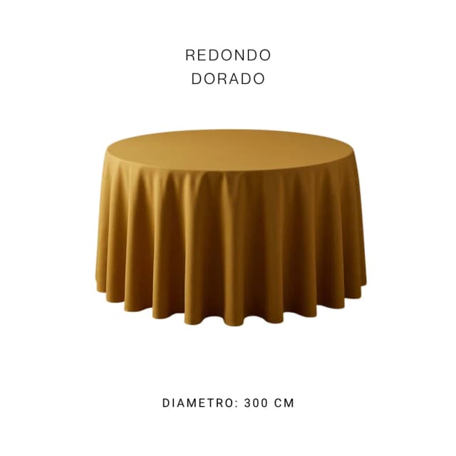 Mantel redondo dorado