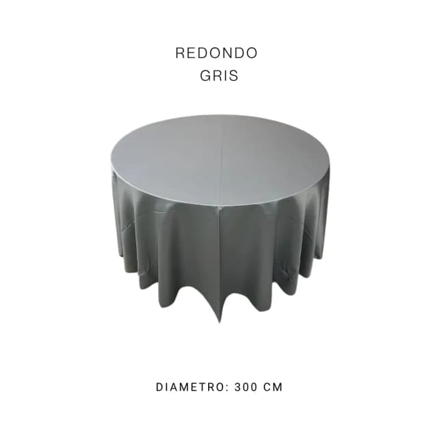 Mantel redondo gris