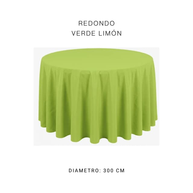 Mantel redondo verde limón