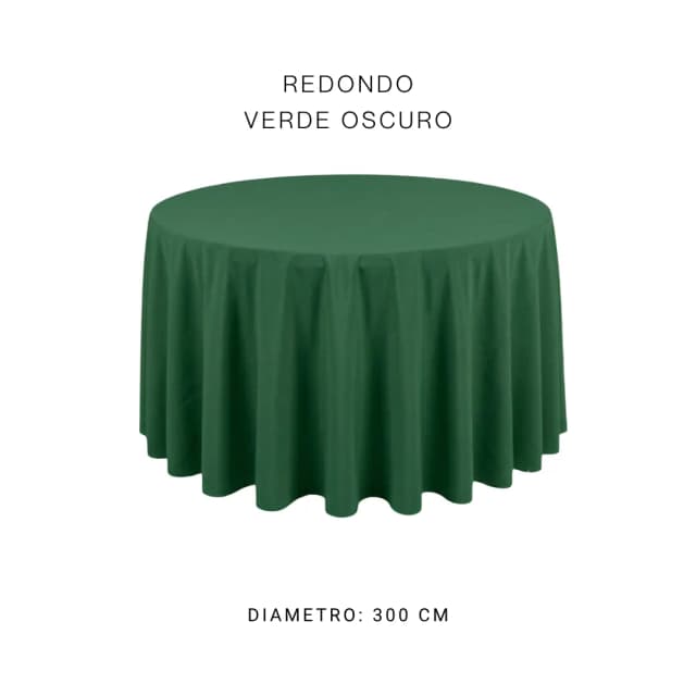 Mantel redondo verde oscuro