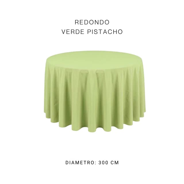 Mantel redondo verde pistacho
