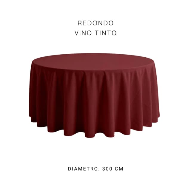 Mantel redondo vino tinto