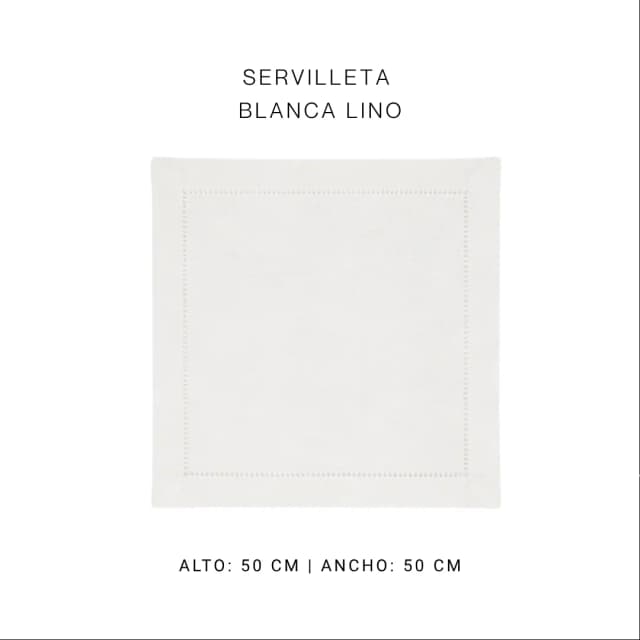 Servilleta blanca lino