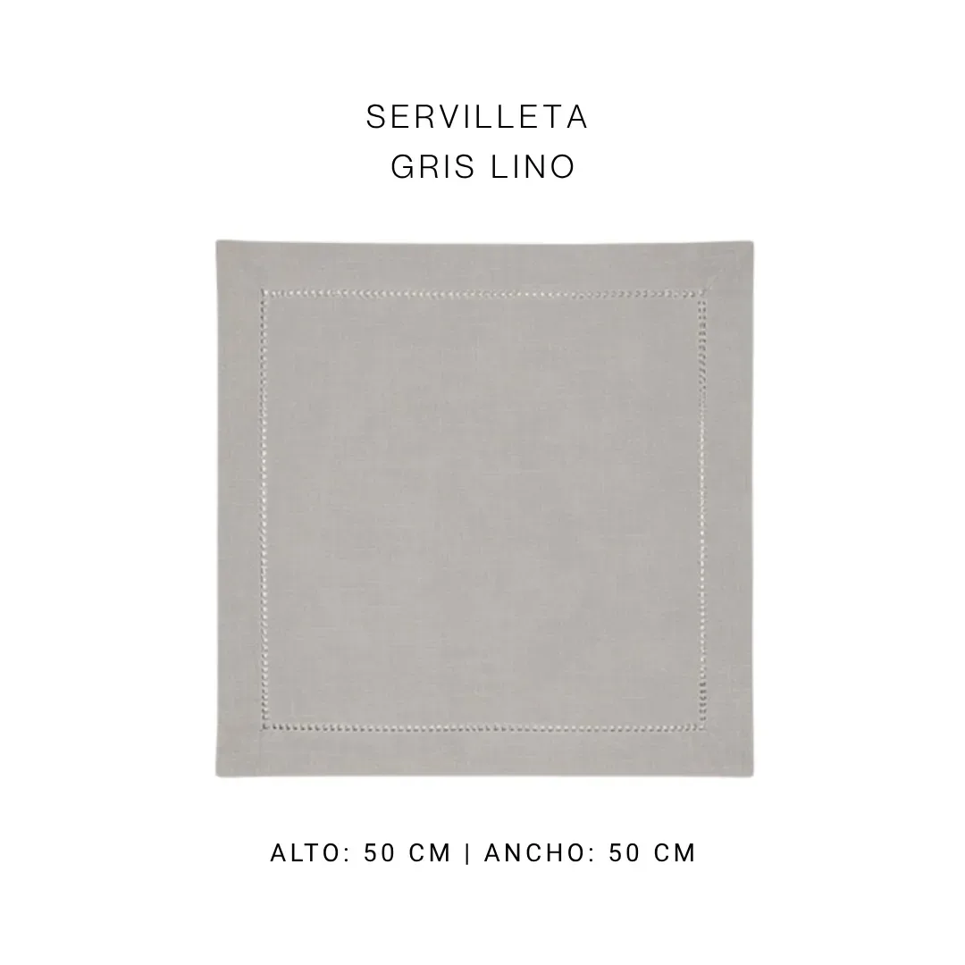 Servilleta gris lino — alquiler en Bogotá