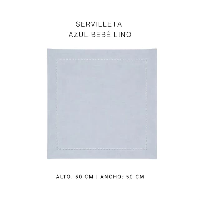 Servilleta azul bebe lino