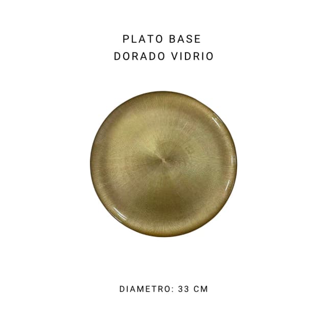 Plato base dorado vidrio 33 cm