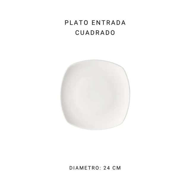 Plato entrada cuadrado 25 cm
