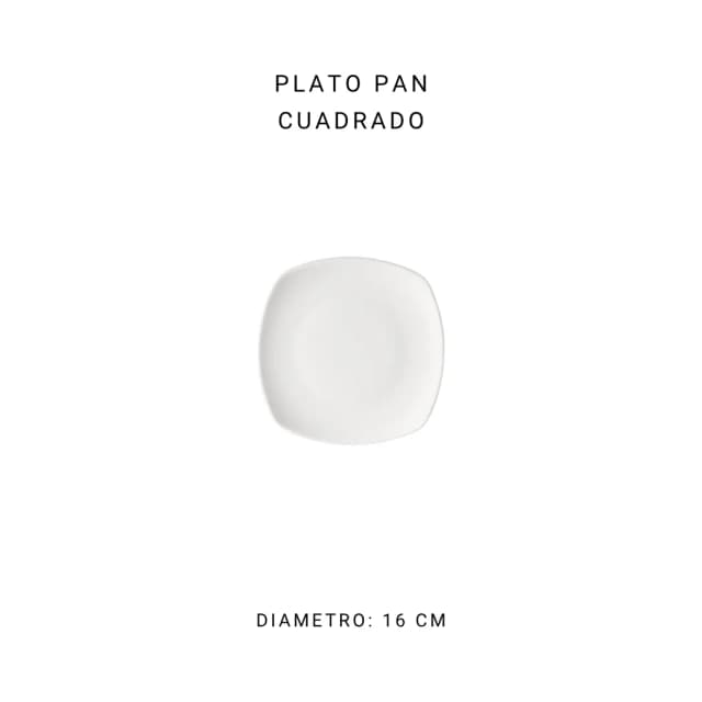 Plato pan cuadrado 16 cm