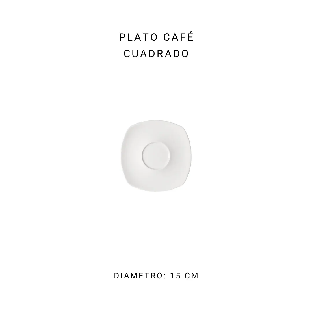 Plato café cuadrado — alquiler en Bogotá