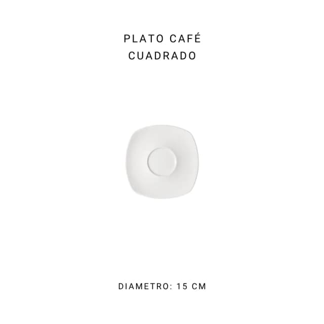 Plato café cuadrado
