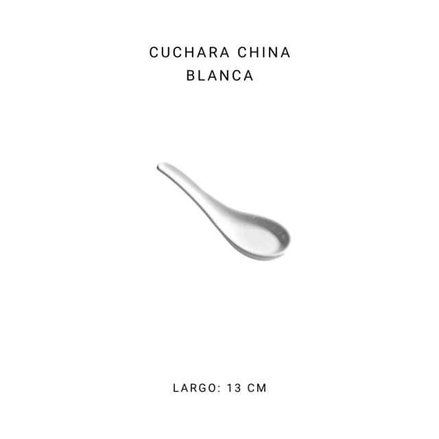 Cuchara china porcelana blanca
