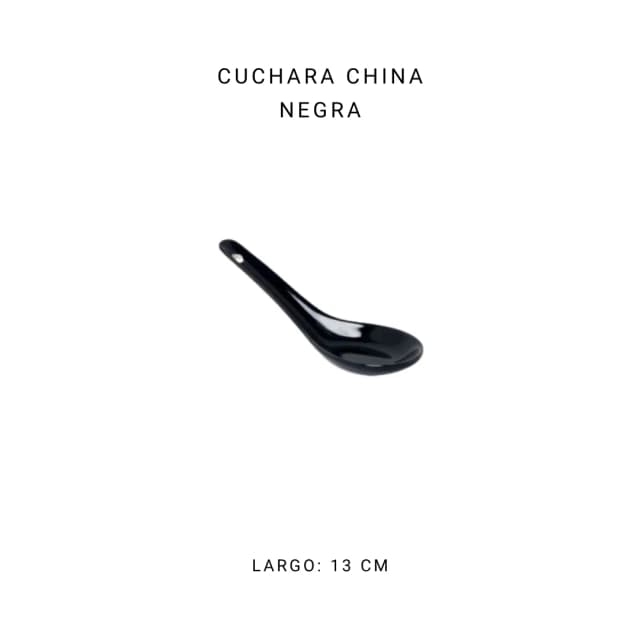 Cuchara china porcelana negra
