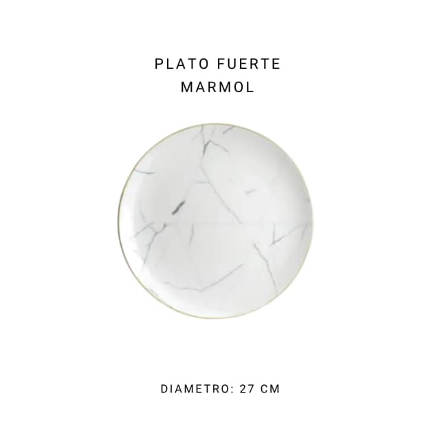 Plato fuerte mármol 26.5 cm