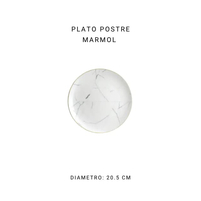 Plato postre mármol 20.5 cm
