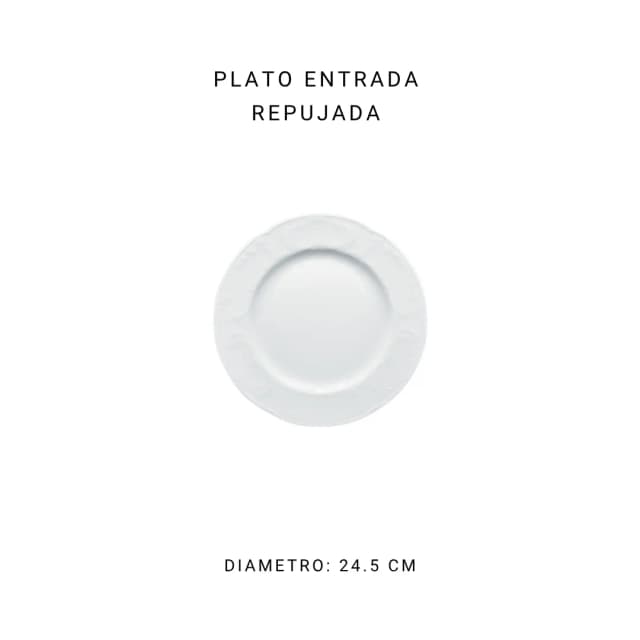 Plato entrada repujada 22.5 cm