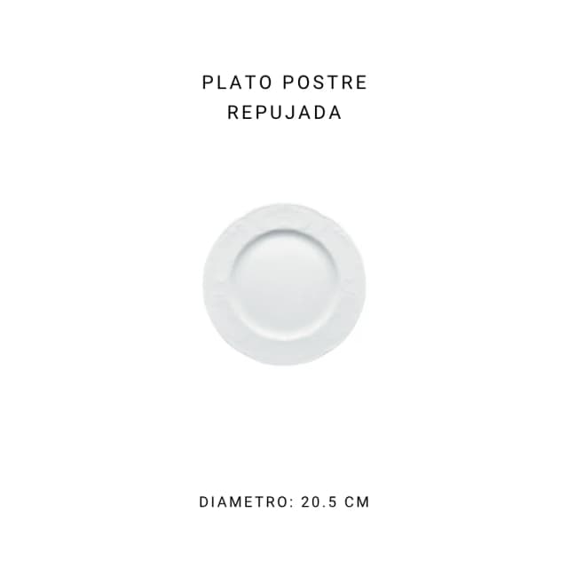 Plato postre repujada 19 cm