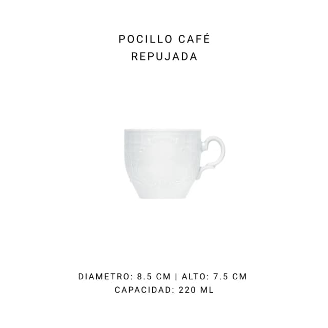 Pocillo café repujada (220 ml)