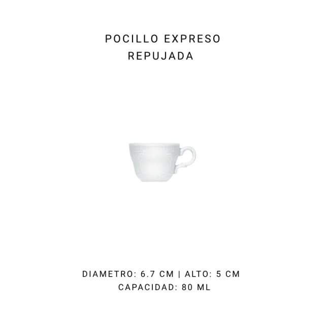 Pocillo expreso repujada (80 ml)