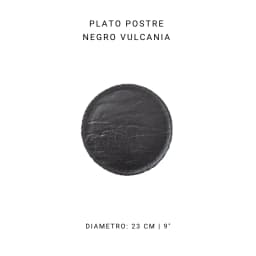 Plato postre negro Vulcania de 23 cm