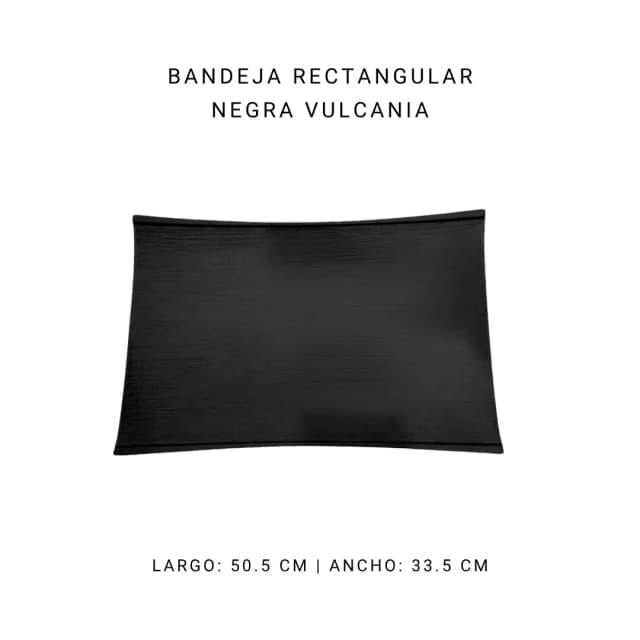 Bandeja rectangular negro Vulcania
