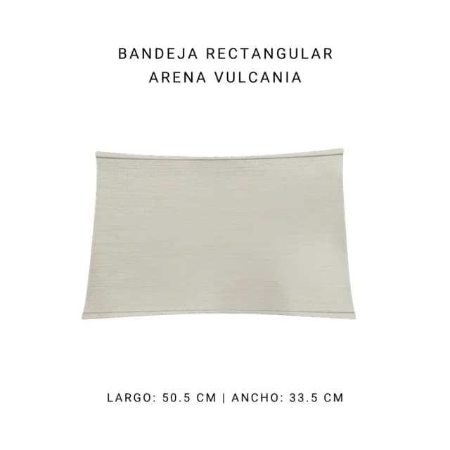 Bandeja rectangular blanca Vulcania