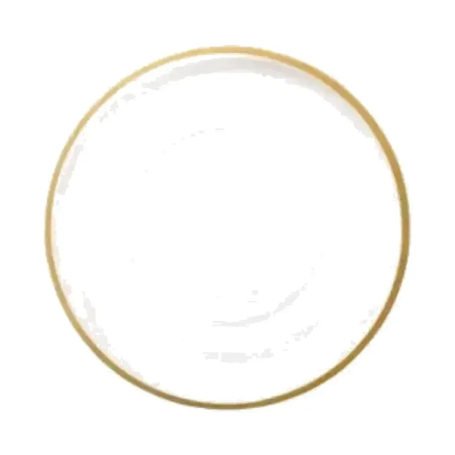 Plato base de vidrio con borde dorado