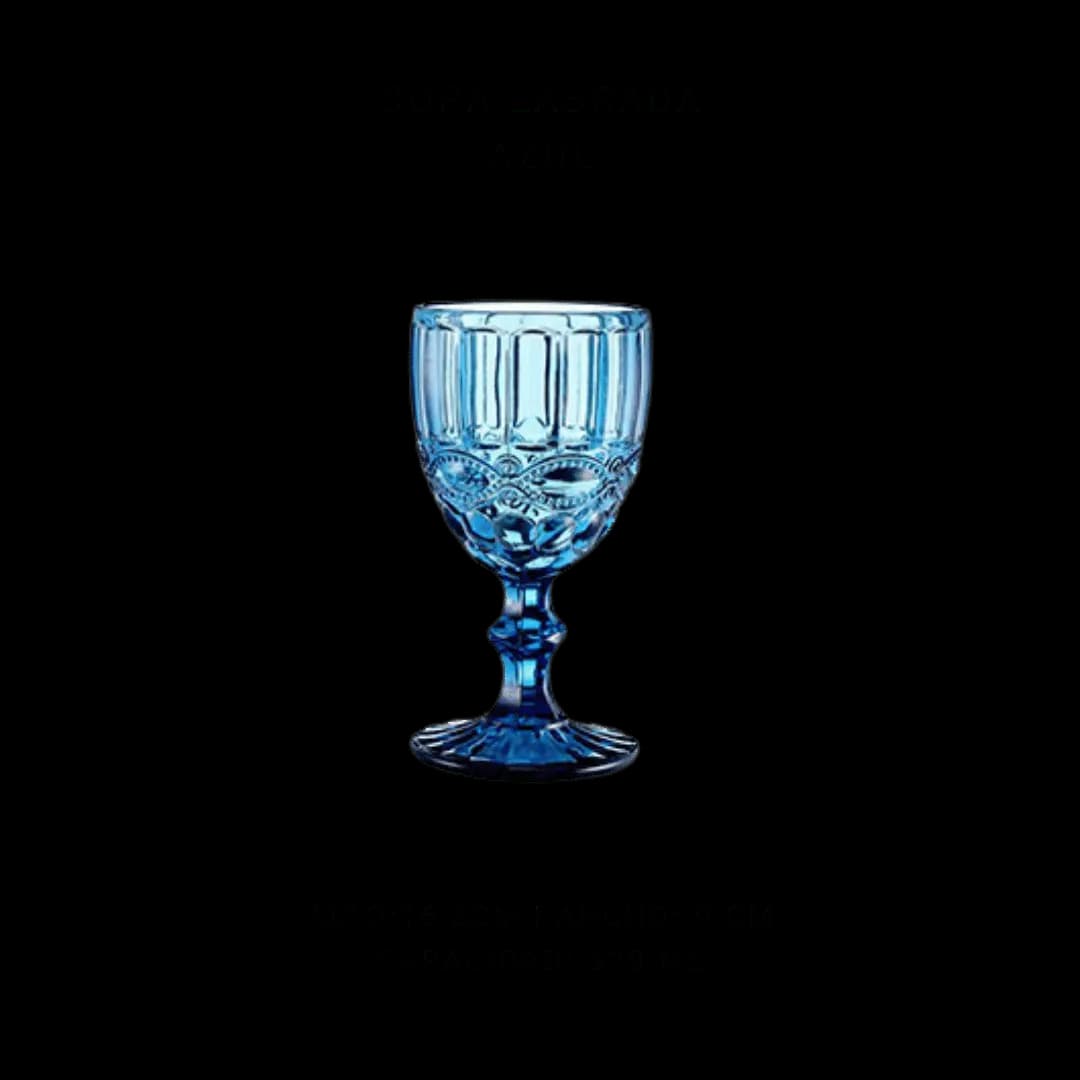 Copa labrada azul (320 ml) — alquiler en Bogotá