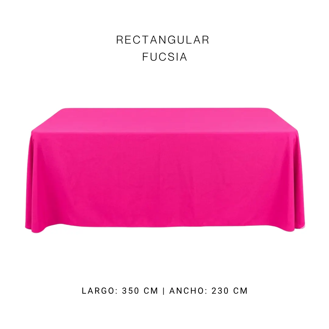 Mantel faldon fucsia — alquiler en Bogotá