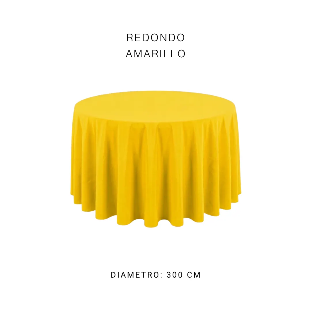 Mantel redondo amarillo — alquiler en Bogotá