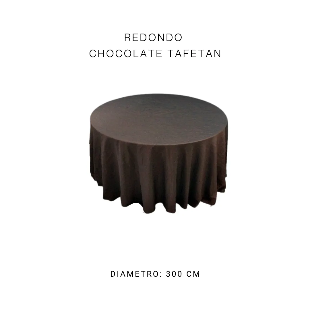 Mantel redondo chocolate — alquiler en Bogotá