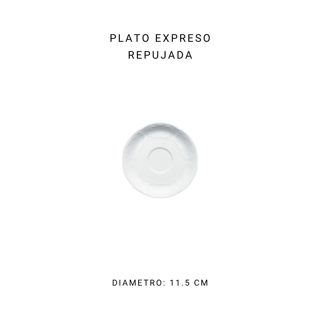 Plato expreso repujada 12 cm — alquiler en Bogotá