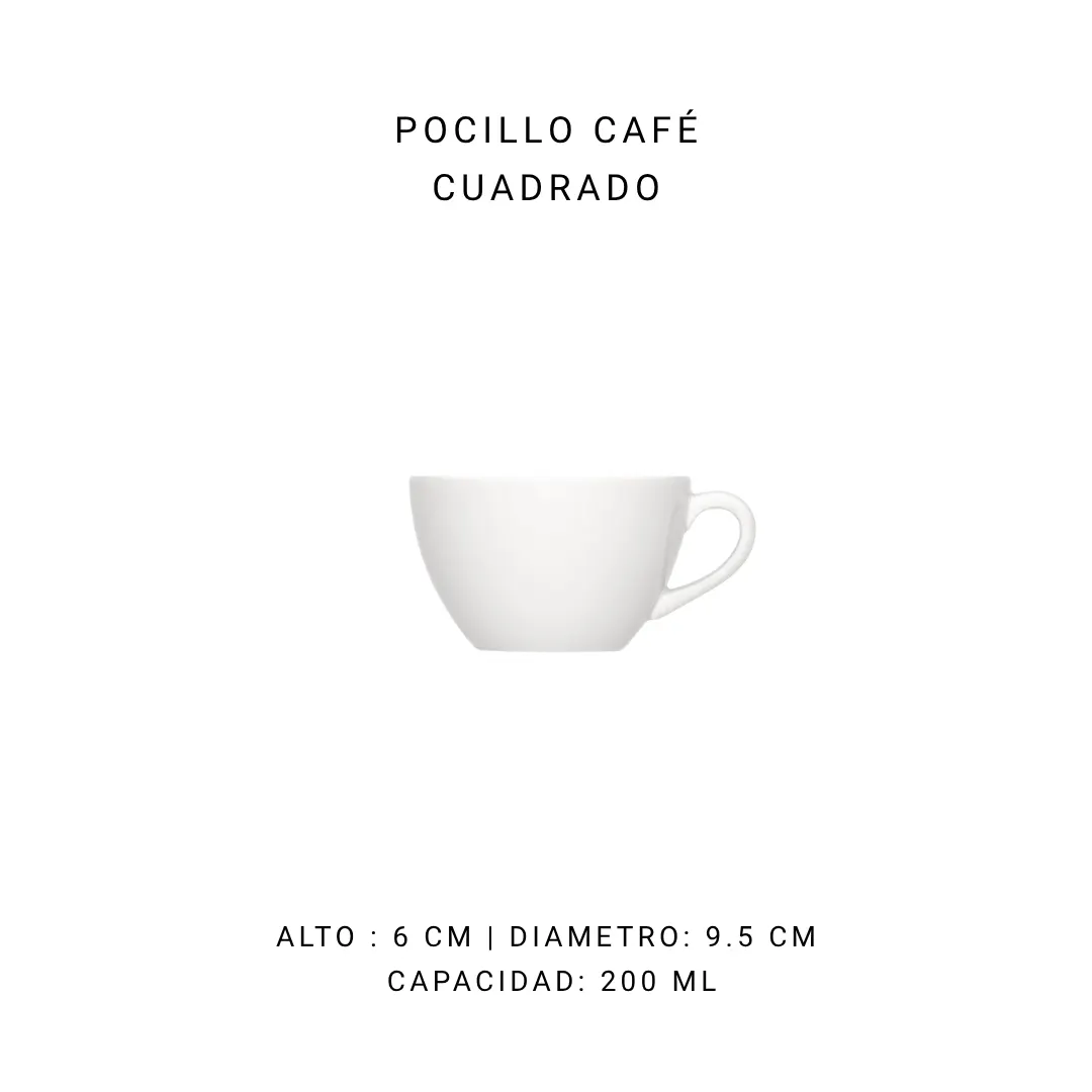 Pocillo cafe cuadrado (200 ml) — alquiler en Bogotá