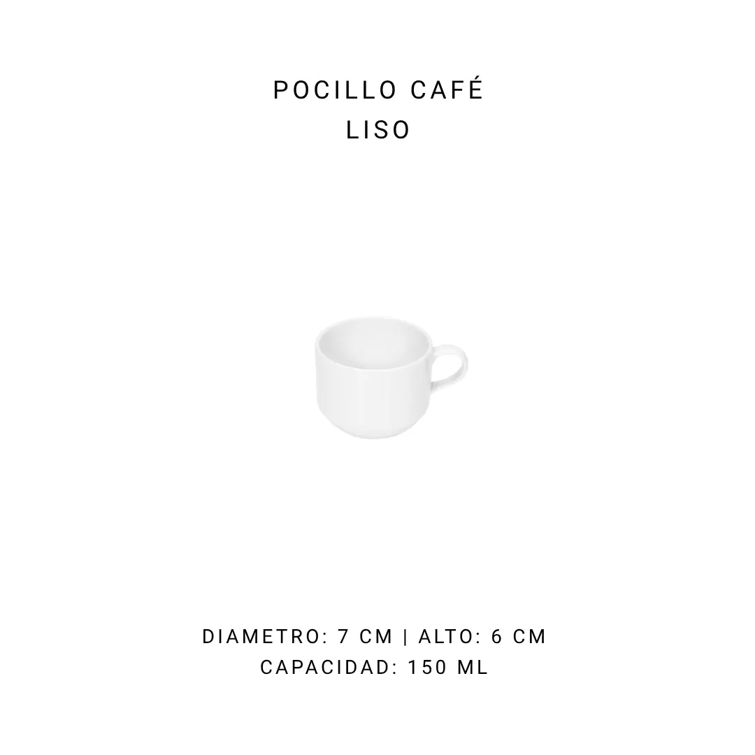 Pocillo café liso tailandes (210 ml) — alquiler en Bogotá