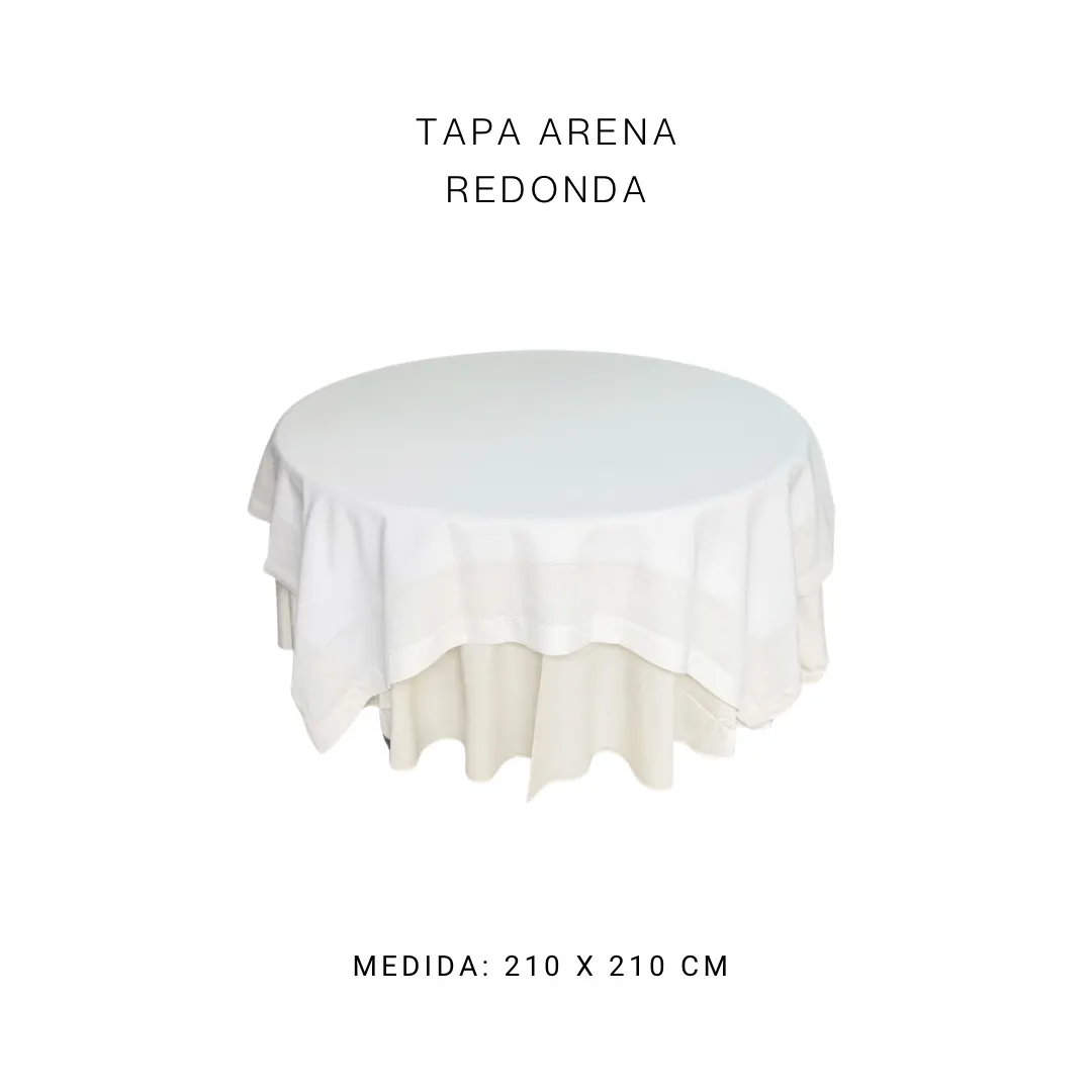 Tapa arena 210 x 210 cm (m redonda) — alquiler en Bogotá