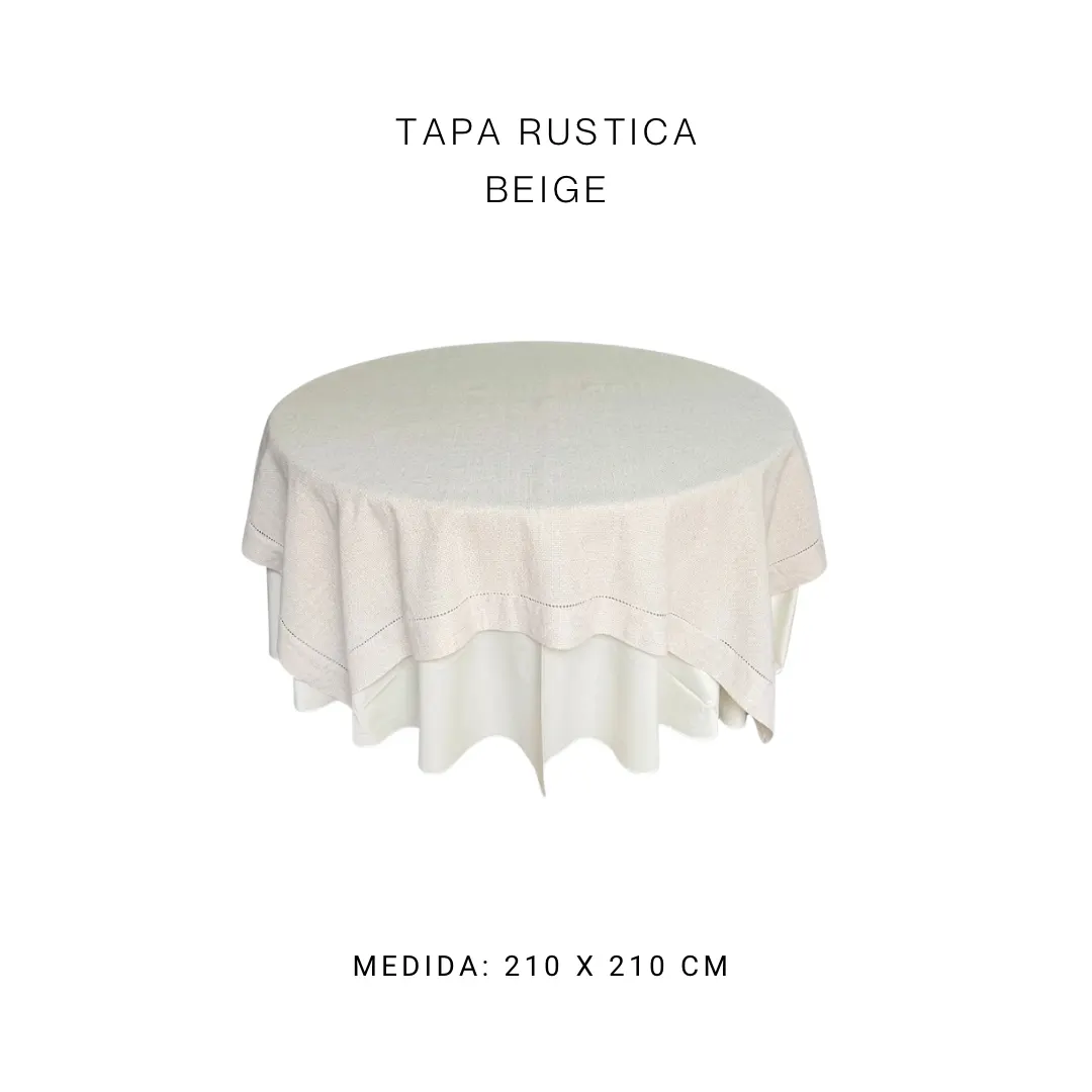 Tapa rustica beige 210 x 210 cm (m redonda) — alquiler en Bogotá