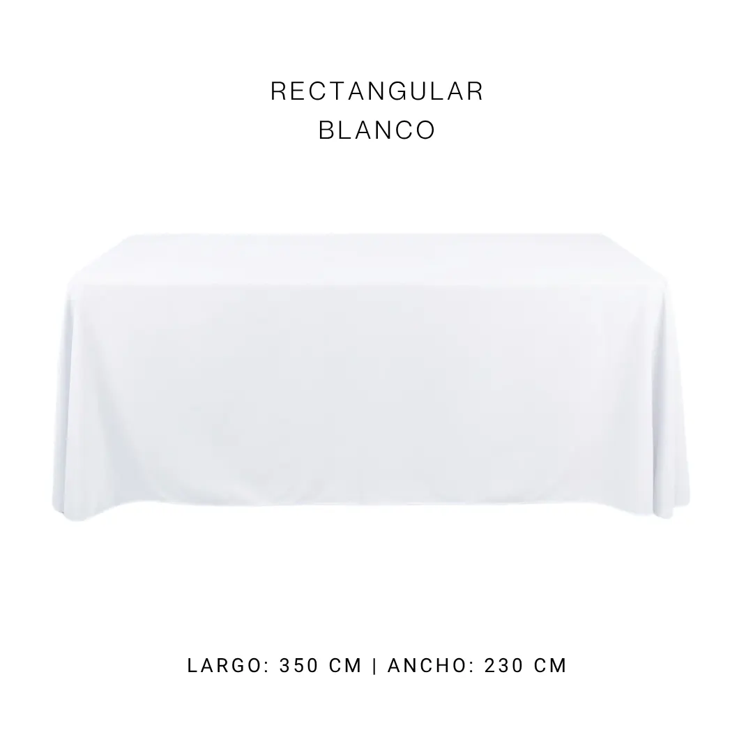 Mantel faldón blanco — alquiler en Bogotá