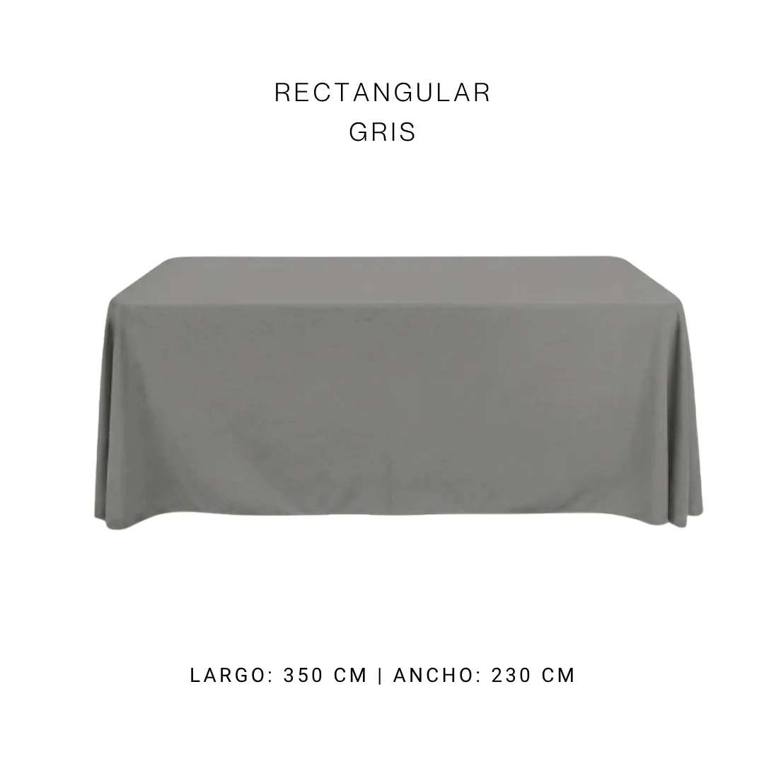 Mantel faldón gris — alquiler en Bogotá