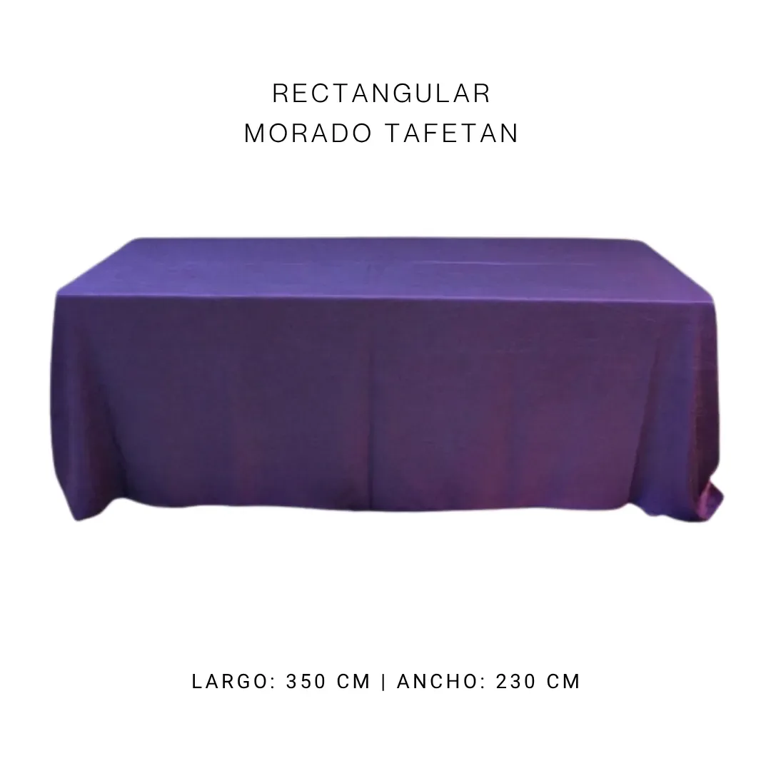 Mantel faldón morado — alquiler en Bogotá