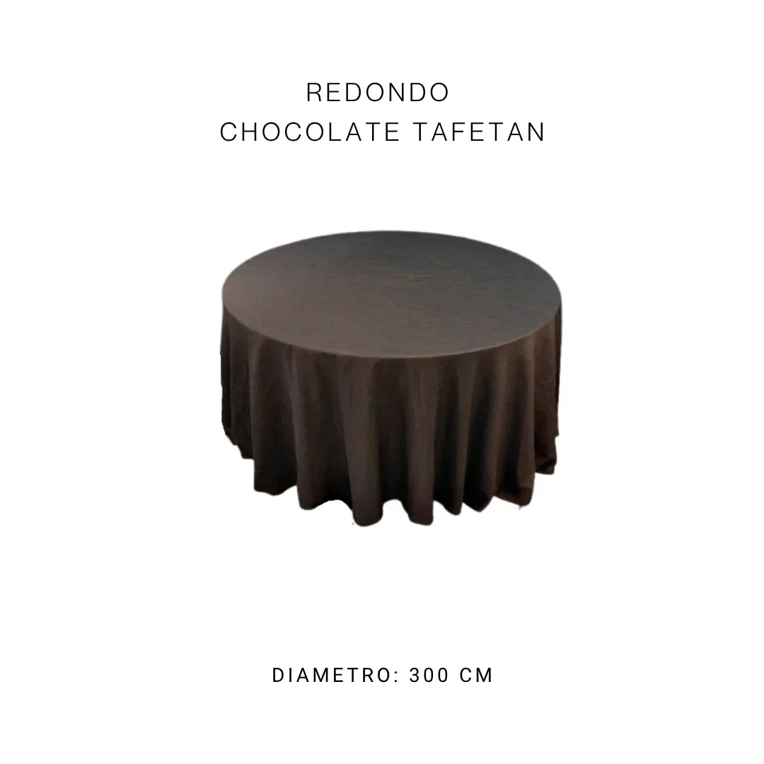 Mantel redondo chocolate — alquiler en Bogotá